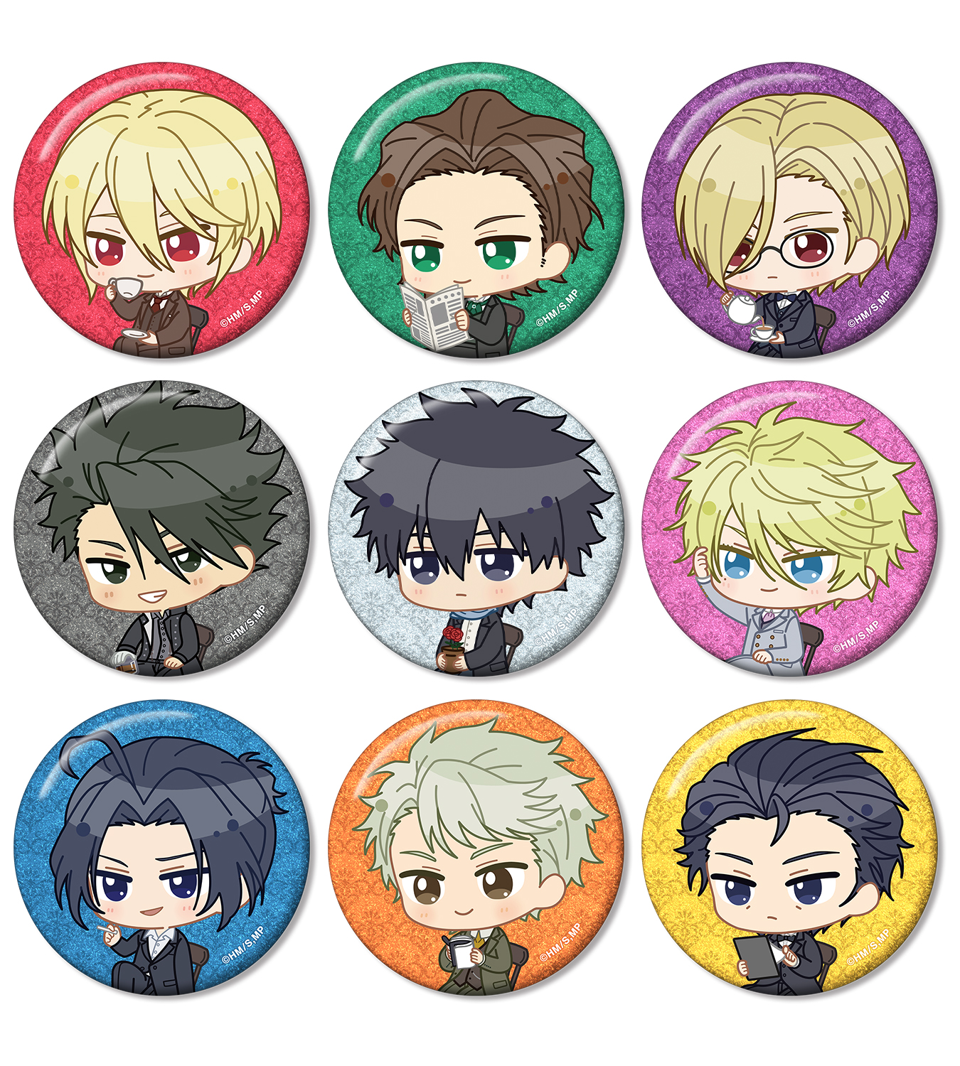 トレーディング ちびキャラ モーニングルーティーンver. グリッター缶バッジ